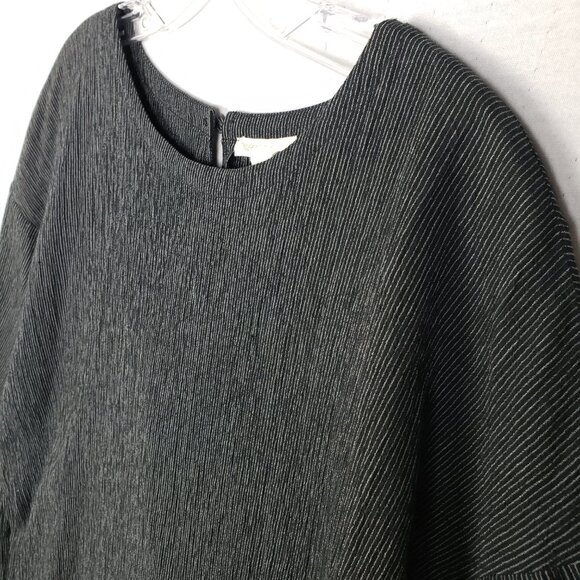 EILEEN FISHER Tunic Dress Organic Cotton Tencel Crepe Mini Stripe size M Relaxed - Picture 3 of 9